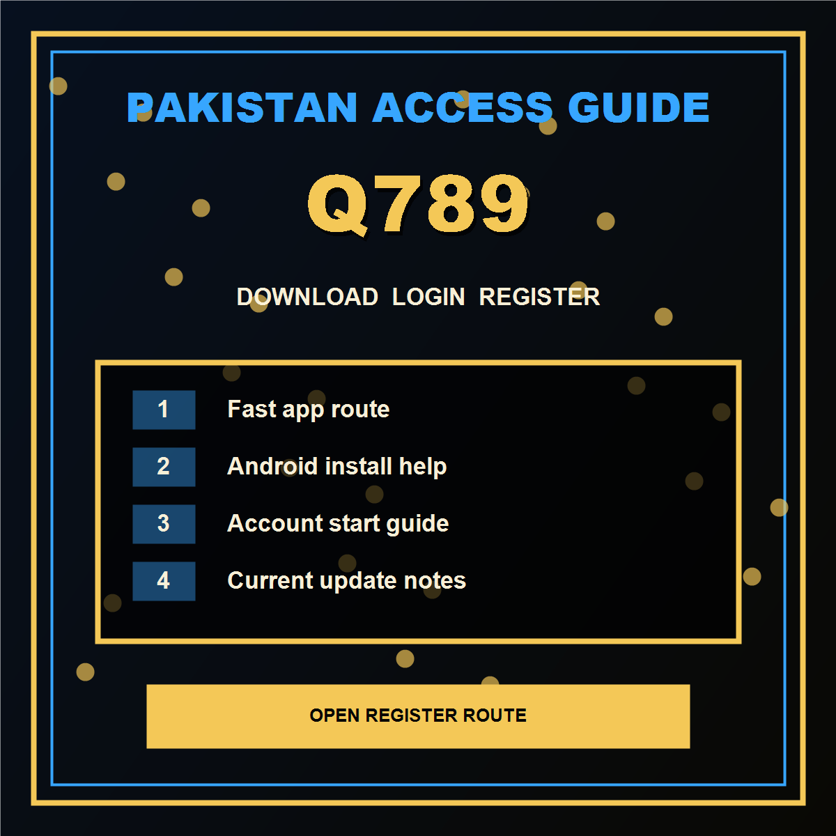 Q789 Pakistan new account start visual